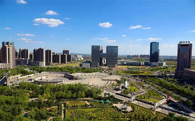 俯瞰榆林高新区阳光广场一景