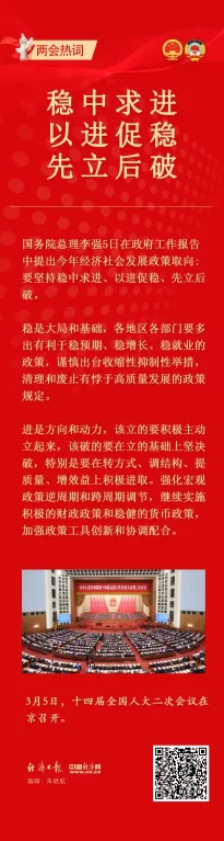 两会热词｜“稳中求进”“以进促稳”“先立后破”(图1)